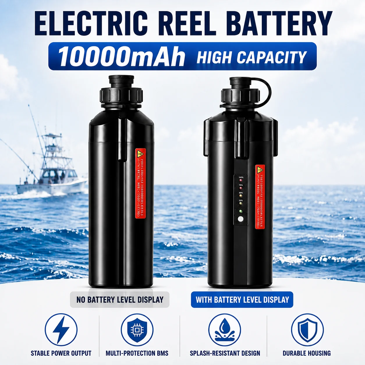 14.8V Fishing Electric Battery Power Display Fishing Battery 10000mAh For SHIMANO DAIWA Droplet Wheel Sea Fishing Reel Battery