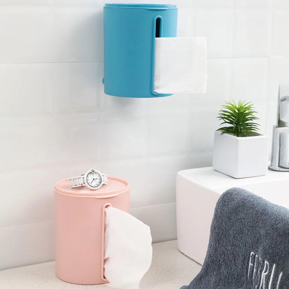 Easy Extraction Wall-mounted Roll Paper Box Anti-slip Punch-free Tissue Organizer Convenient Plastic Napkin Storage Box Bathroom