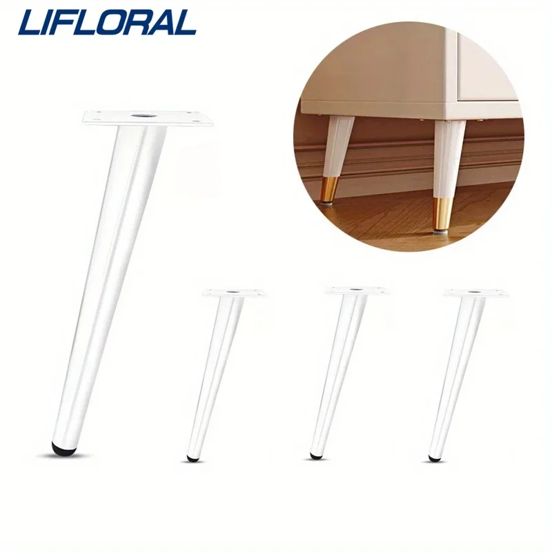 4pcs Metal TV Cabinet Feet Luxury Sofa Feet Oblique Cone Coffee Table Legs Furniture Support Legs Bathroom Cabinet Feet