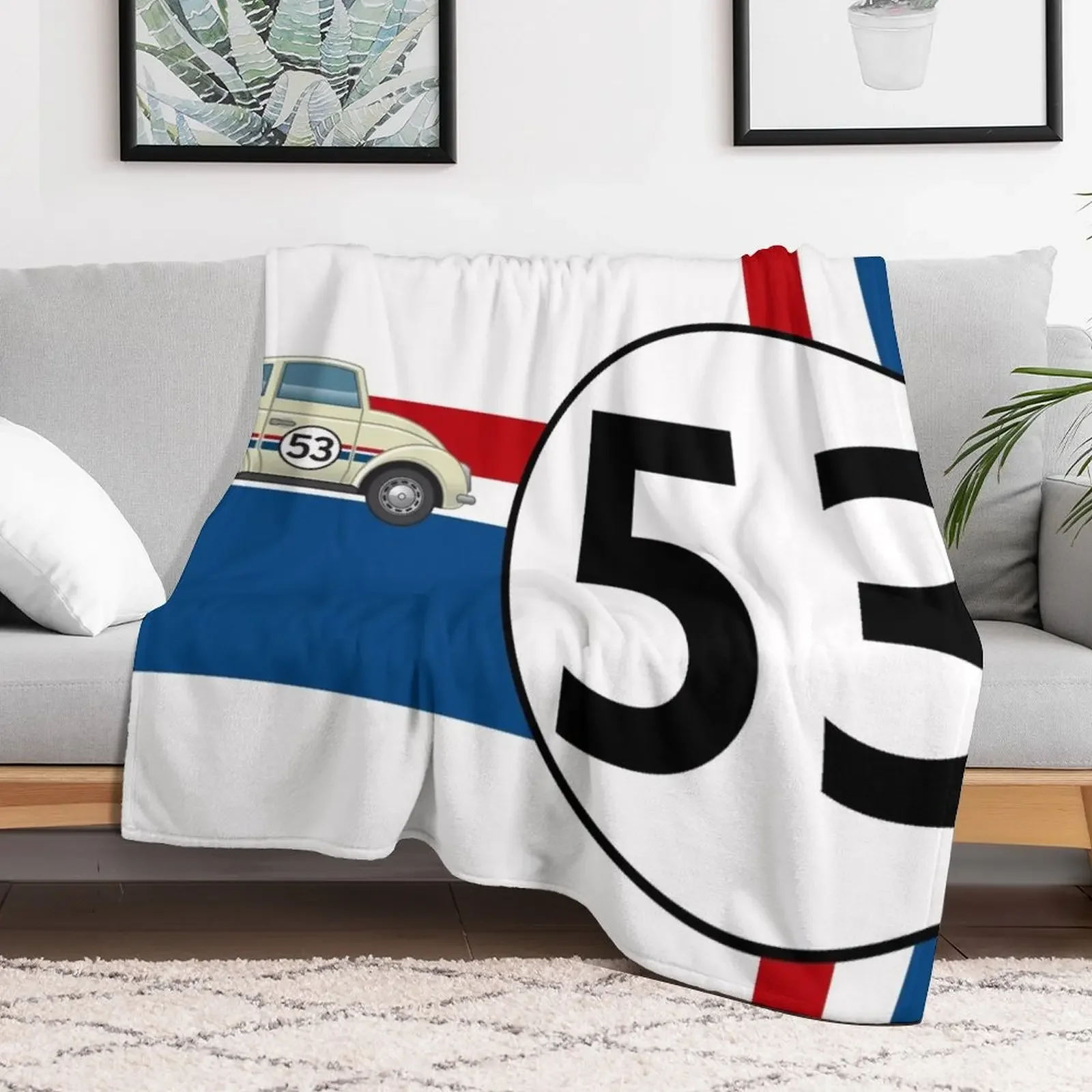 Herbie Fully Loaded Fan Art Throw Blanket Cozy Sofa Blanket for TV Watching Napping