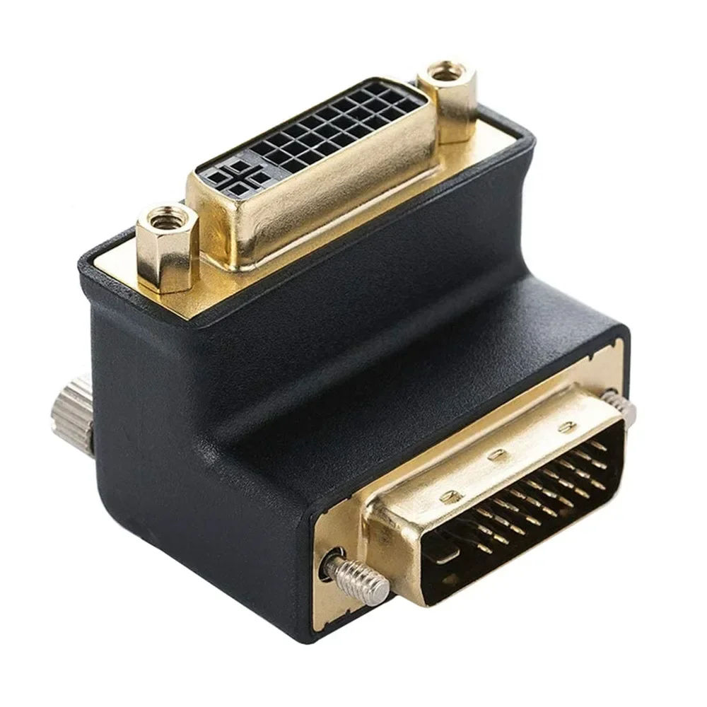 90 درجة الزاوية اليمنى الكوع الذهب 90 ° DVI 24+5 ذكر إلى DVI 24+5 موصل محول أنثى #2
