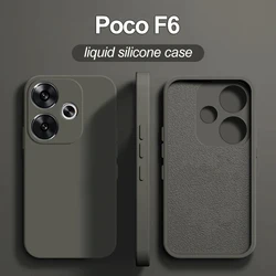 Poco F6 Case Luxury Original Liquid Silicone Case For Xiaomi Poco F6 Poco F 6 PocoF6 Pro F6Pro 5G Soft Cases Shockproof Cover