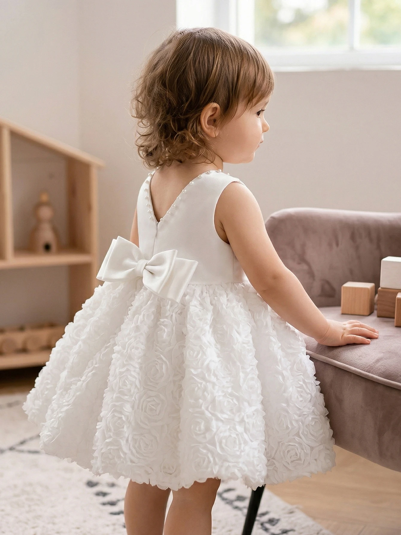 Christening Dress for Baby Girl, Bows Party Dress, Evening Performances, Weddings, Partywear, First Birthday Events, Ceremonies