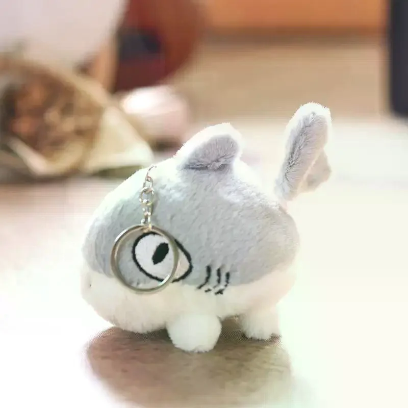 1Pcs Cartoon Shark Plush Doll Keychain Kawaii Swinging Small Fish Key Ring Student Bags Luggage Pendant Gifts