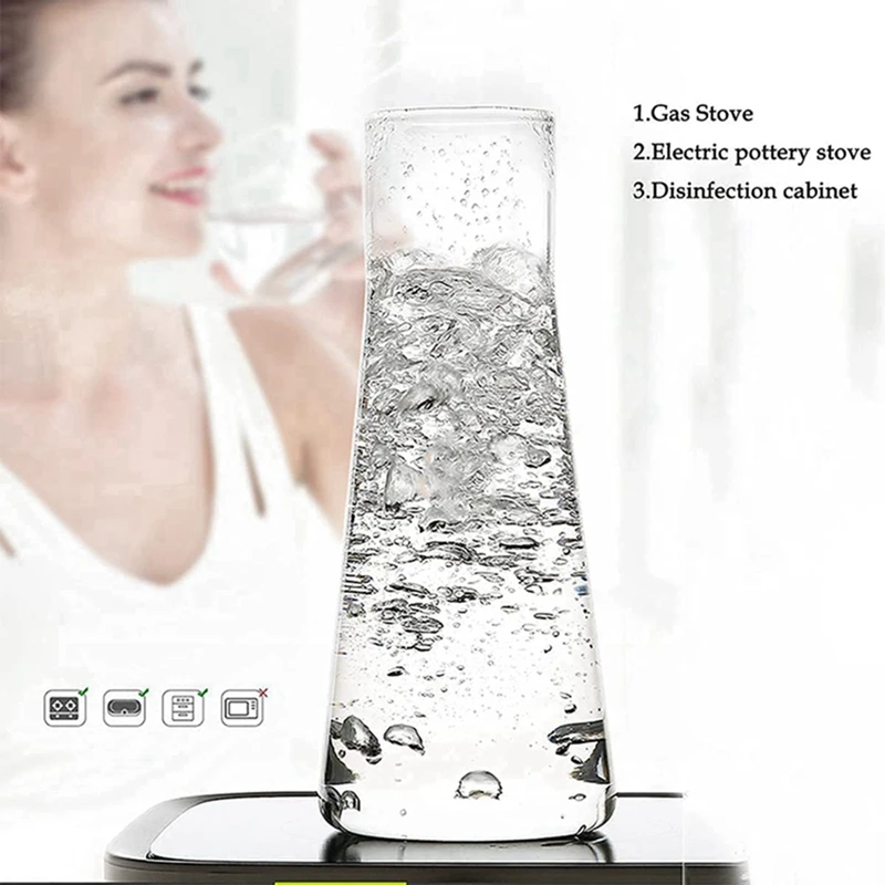 Imagem -03 - Clear Bedside Water Carafe Grupo Copo de Vidro para o Quarto Nightstand Night Cup Ljl4x