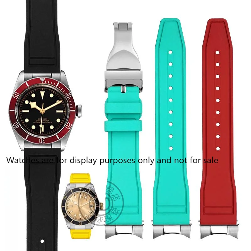 Высококачественный ремешок из фторкаучука с дугой для Tudor Black Bay M79230R M79363N, ремешок для часов 20, 21 мм, 22 мм, браслет FKM для мужчин