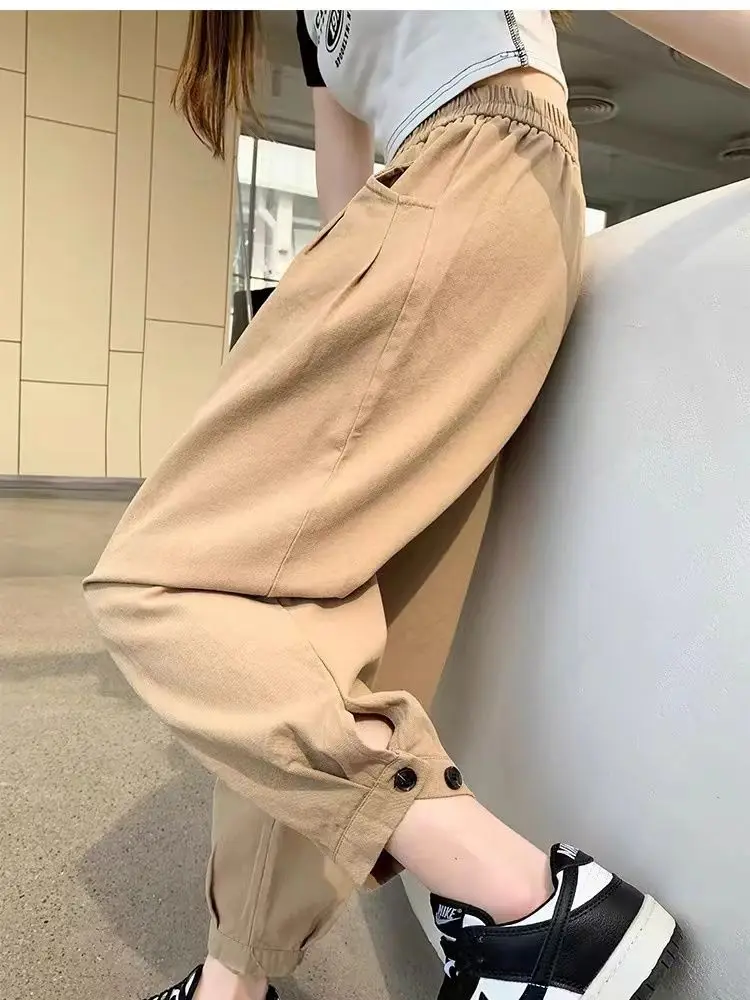 

Summer Haren Pants For Women 2024 New Style Nine Point Carrot Pants Casual Thin Lantern Pants