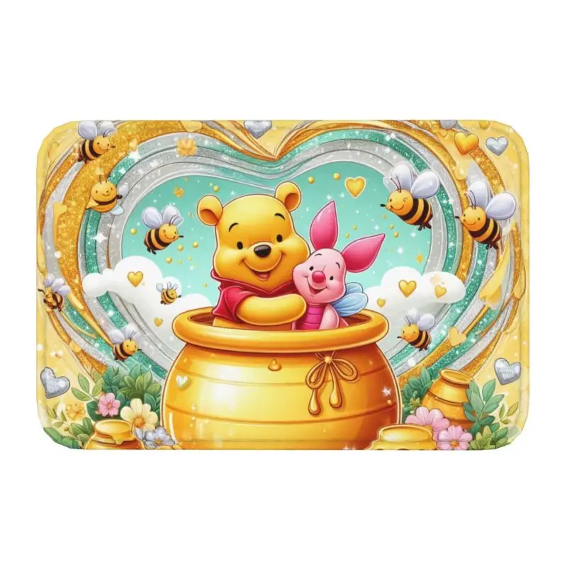 Custom Winnie The Pooh Doormat Non-Slip Entrance Bath Kitchen Floor Door Mat Living Room Carpet Rug