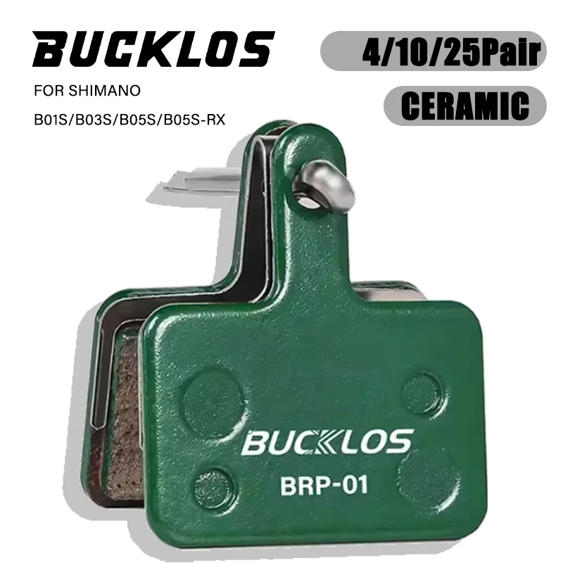 Pastiglie freno a disco idrauliche in ceramica BUCKLOS per biciclette, compatibili con SHIMANO B01S, B03S, B05S, B05S-RX, 4/10/25 paia, pastiglie freno per mountain bike, resistenti all'usura.