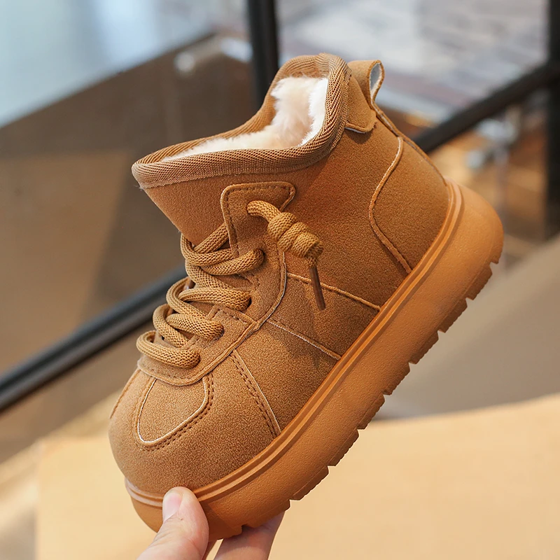

Winter New Boys' Boots - Warm Soft Rubber Soles - Children's Girls' Sports Warm Shoes - Suitable for Sizes 26 - 38