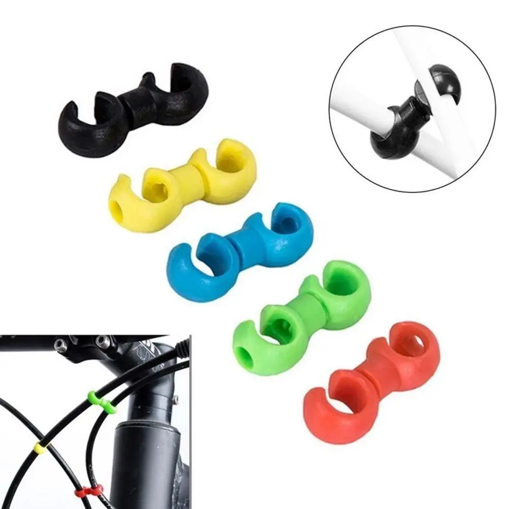 10pcs/Set Plastic Bike Cable Clips Multi-Color S-Type Bike Cable Buckles Rotatable MTB Brake Line Organizer MTB Road Bike