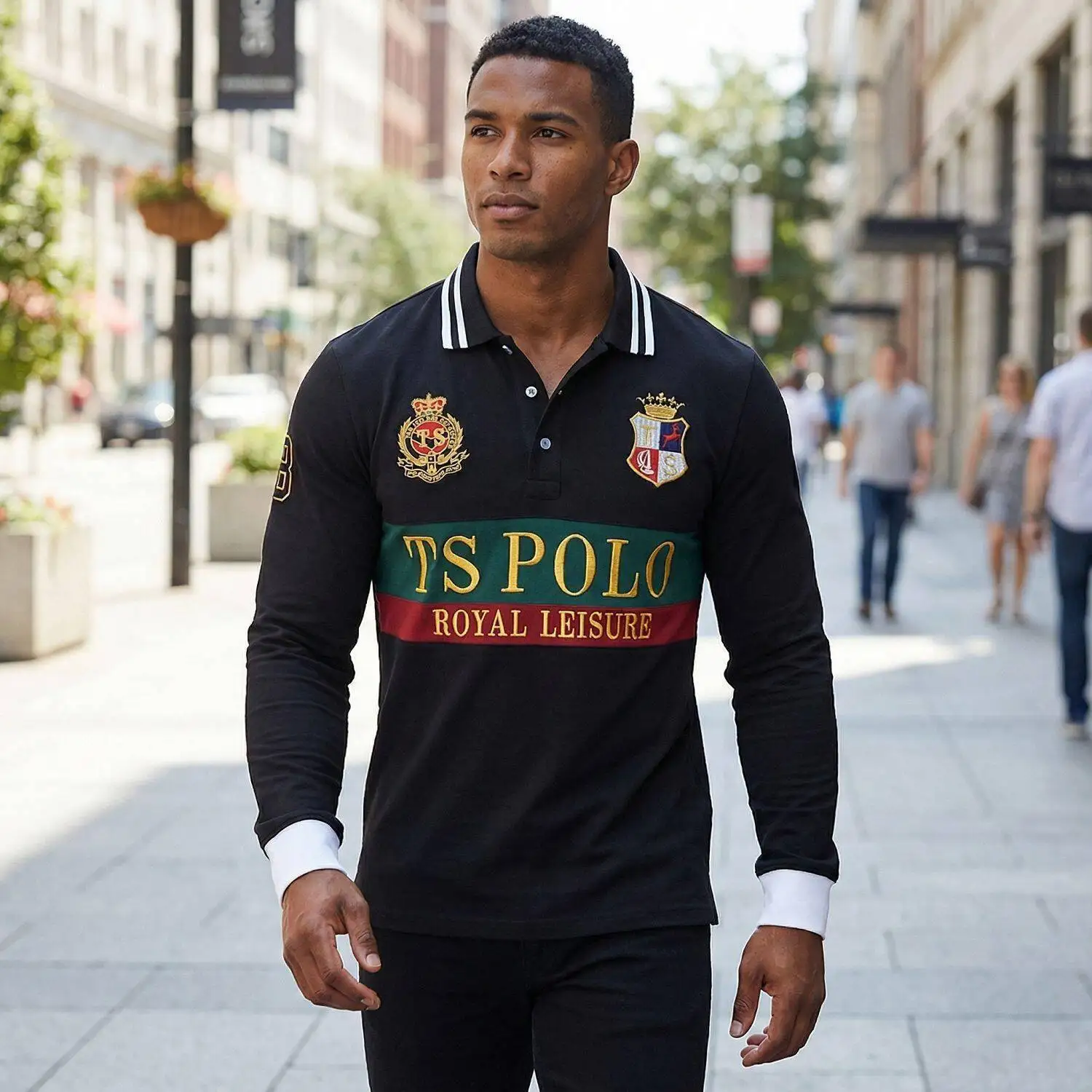 

Spring New Long Sleeve Shirt Quality Cotton Letter Embroidery Sport Casual American British Style Split Loose Fit Fashio...