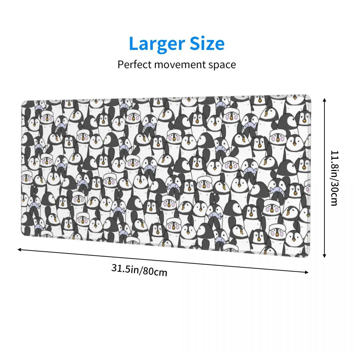 Large Mouse Pad Hand Drawn Penguin Set Gamer PC Laptop Mats Keyboard Carpet Computer Gaming Office Accessories Desk Mat