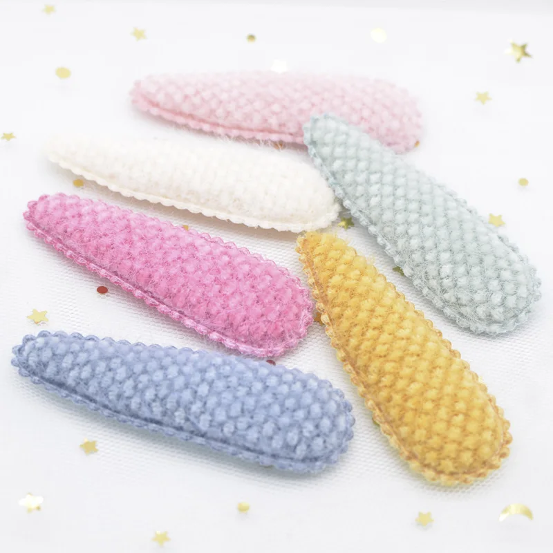 12pcs 75mm Soft Fabric Lace Drop Clip Applique for Clothes Craft Sticker Patches DIY Baby Girl Hair BB Clips Accessories
