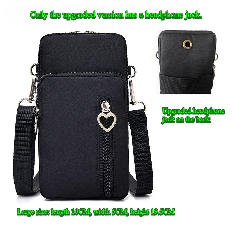 

Women's Mini Oxford Crossbody Bag Waterproof Mobile Phone Bag Daily Multi-layer Zipper Purse Casual Outdoor Travel Nylon Bag