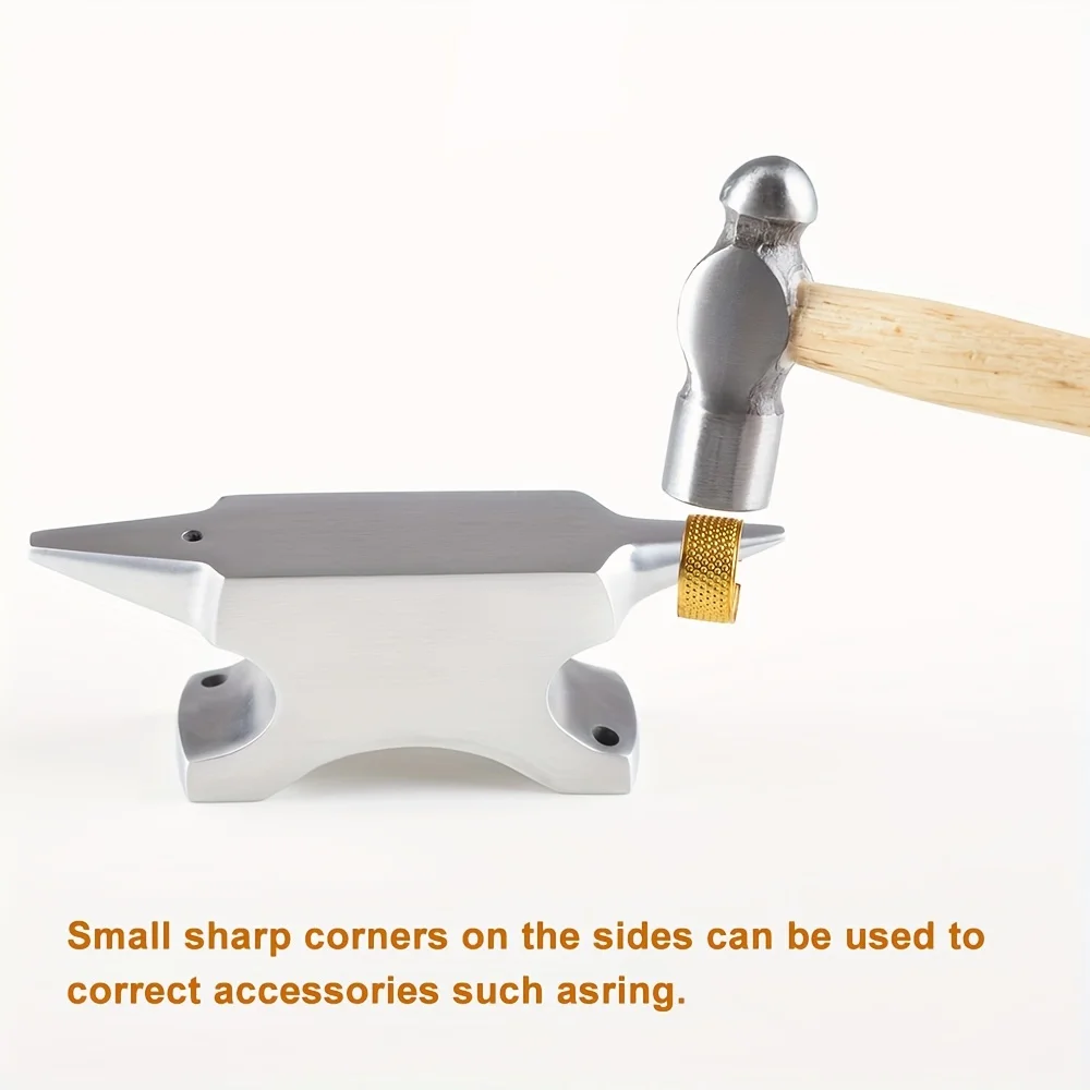 Herramientas manuales DIY para joyería de oro y plata: placa de soporte de acero inoxidable dorado, molde para moldear anillos, herramienta para corrección de forma de anillo, herramienta para moldear cuerno de molino.