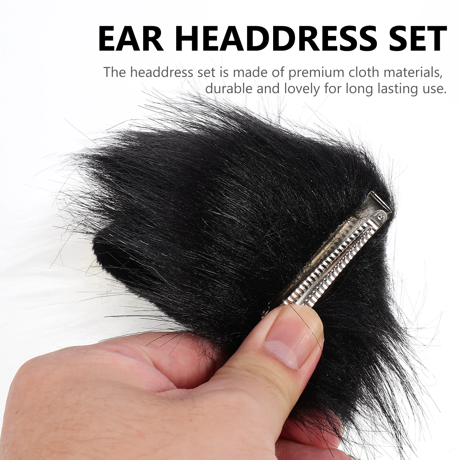 

1 Set Fake Foxes Ear Headdress Tail Clip Lovely Decorative Hairpins Adorable Cosplay Hair Accessory Durable Premium Cloth Chic