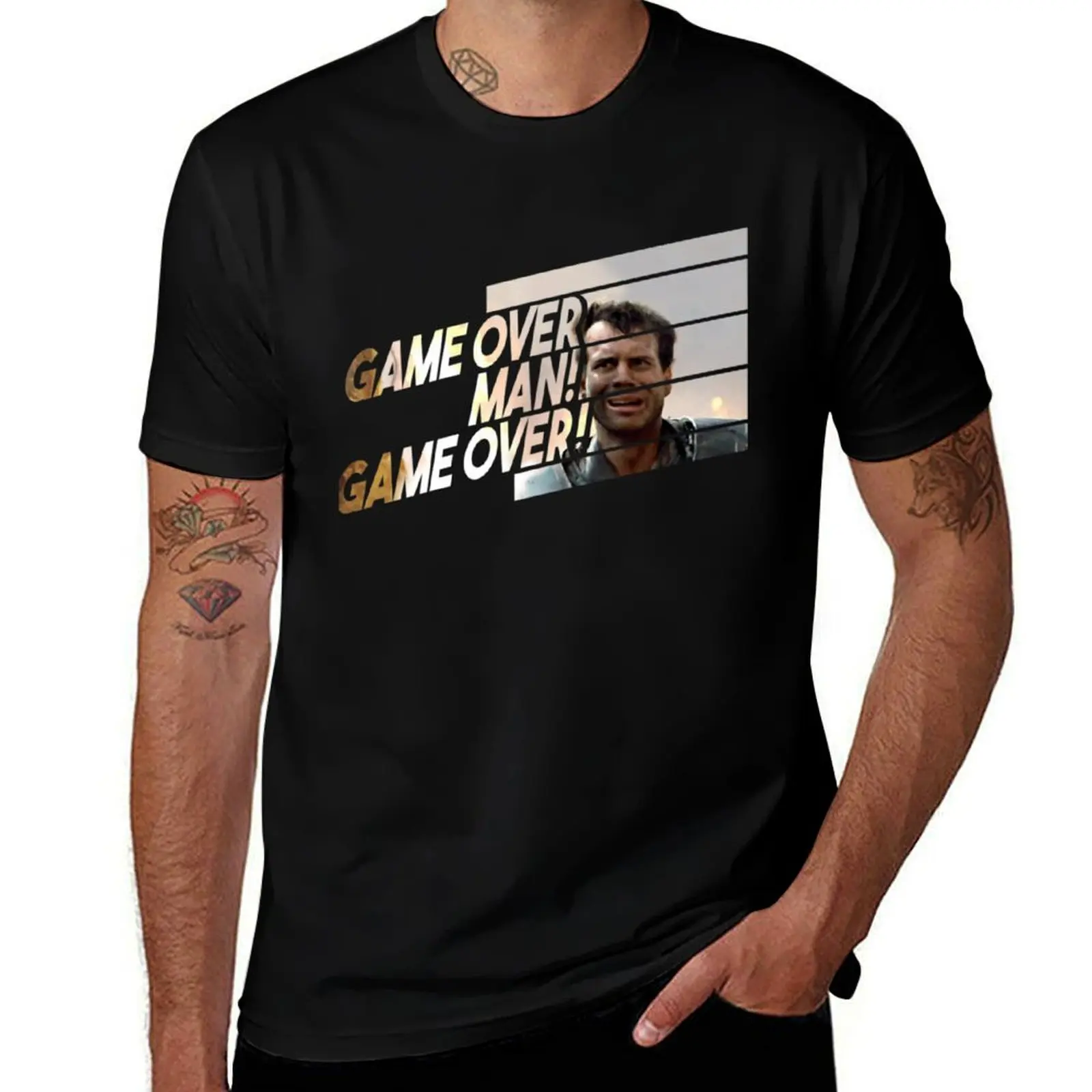 

Private Hudson from Aliens Game Over Man! Game Over! T-Shirt graphics plus sizes blacks sweat shirts, men