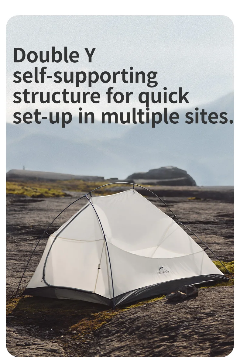 Naturehike Cloud Up Campingzelt Pro Wanderzelt Bergsteigerzelt Reisezelt Outdoor Übernachtungszelt Wasserdicht Winddicht Ultraleicht Tragbarer Sonnenschutz – Detail 7