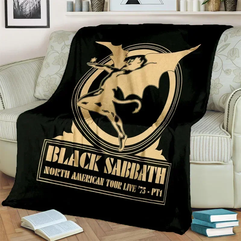 3D BLACK SABBATH Heavy Metal Rock Blanket,Soft Throw Blanket for Home Bedroom Bed Sofa Picnic Travel Office Cover Blanket Kids