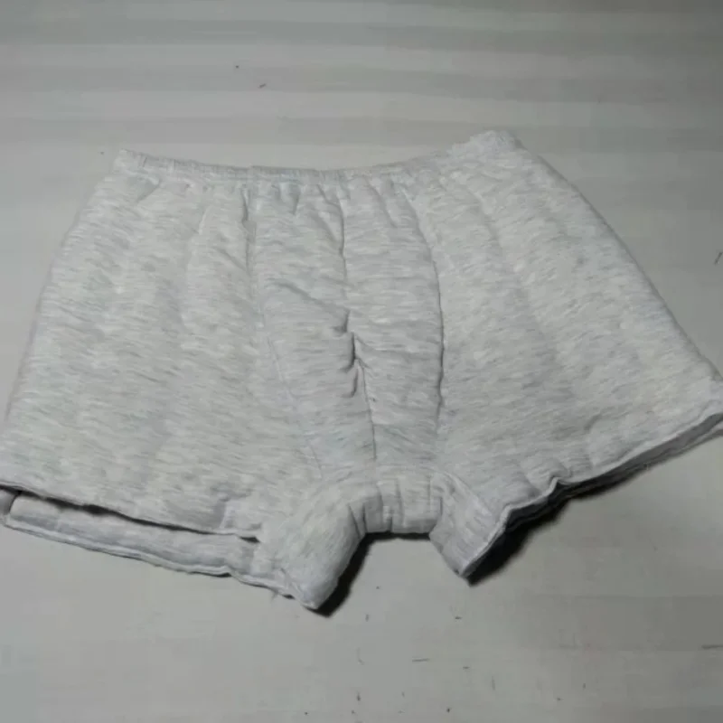 Handmake Men's Cotton Boxer Shorts Filled Cotton Thick Puffy Warm Pants Fetish Plus Size Panties Live Show Club Sexy Panty BF