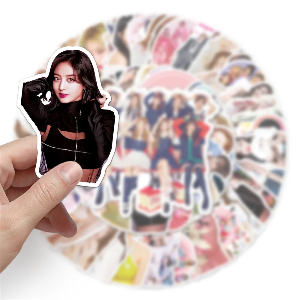 50PCS 인기 한국 걸 그룹 Twice 성격 스티커 수하물 노트북 IPad 선물 저널 방수 스티커