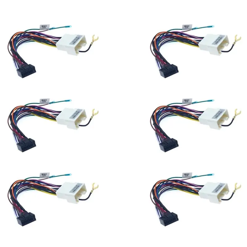 A03E-6Pc Car Stereo Radio 16PIN Adaptor Wiring Harness For Mitsubishi Lancer-Ex ASX Power Calbe Wire Head Unit Harness