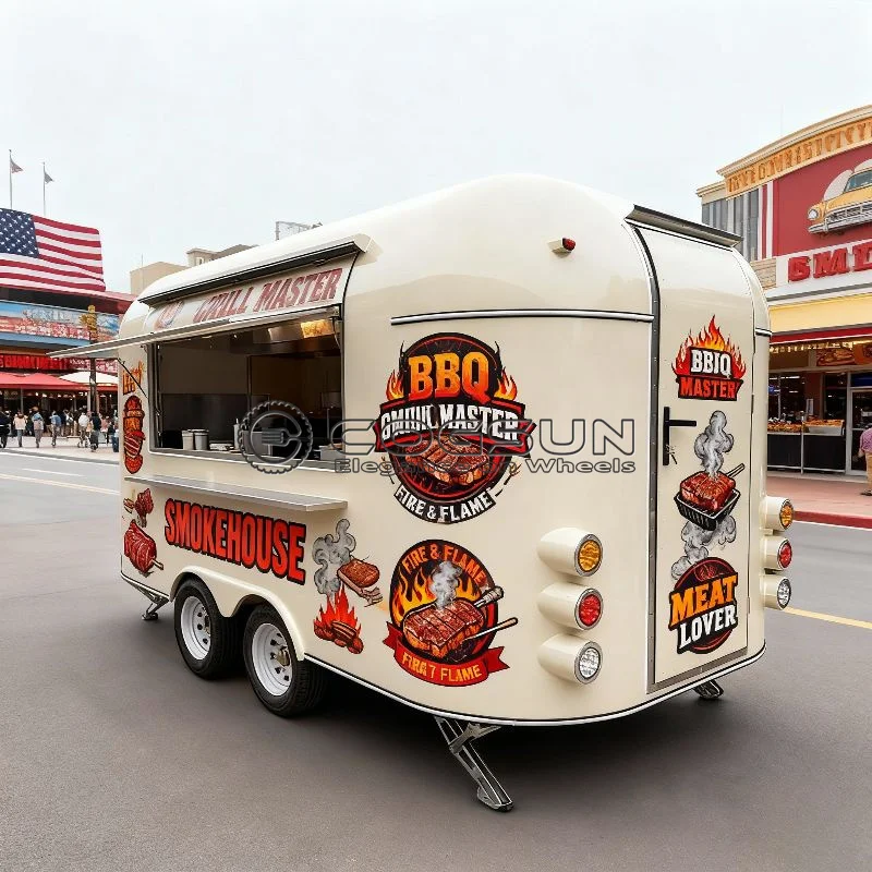 COGSUN Mobile Barbecue Concession Trailer with Commercial Cooking Setup