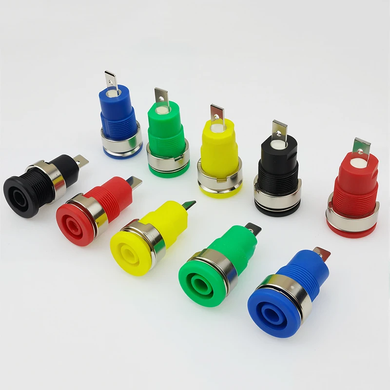 20PCS 4MM Insulated Safety Banana Socket Female Jack 6 Colors Panel Mount Multimeter Instrument Socket Binding Post Terminal
