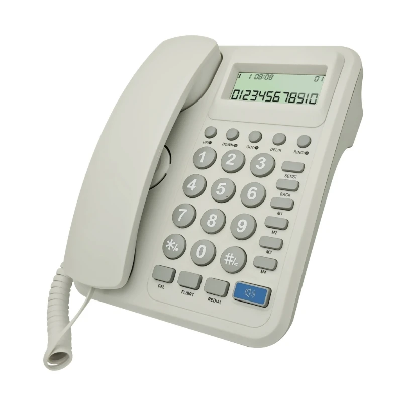 Corded Phone Landline Phone Desktop Phone for Home/Hotel/Office with Automatic Call Display Double FSK/DTMF System