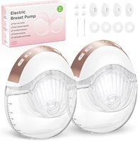 2pcs Electric Breast Pump Hand Free 3 Modes and 12 Levels Breastmilk Collector Low Noise Powerful Suction 17/19/21/24 mm Flanges