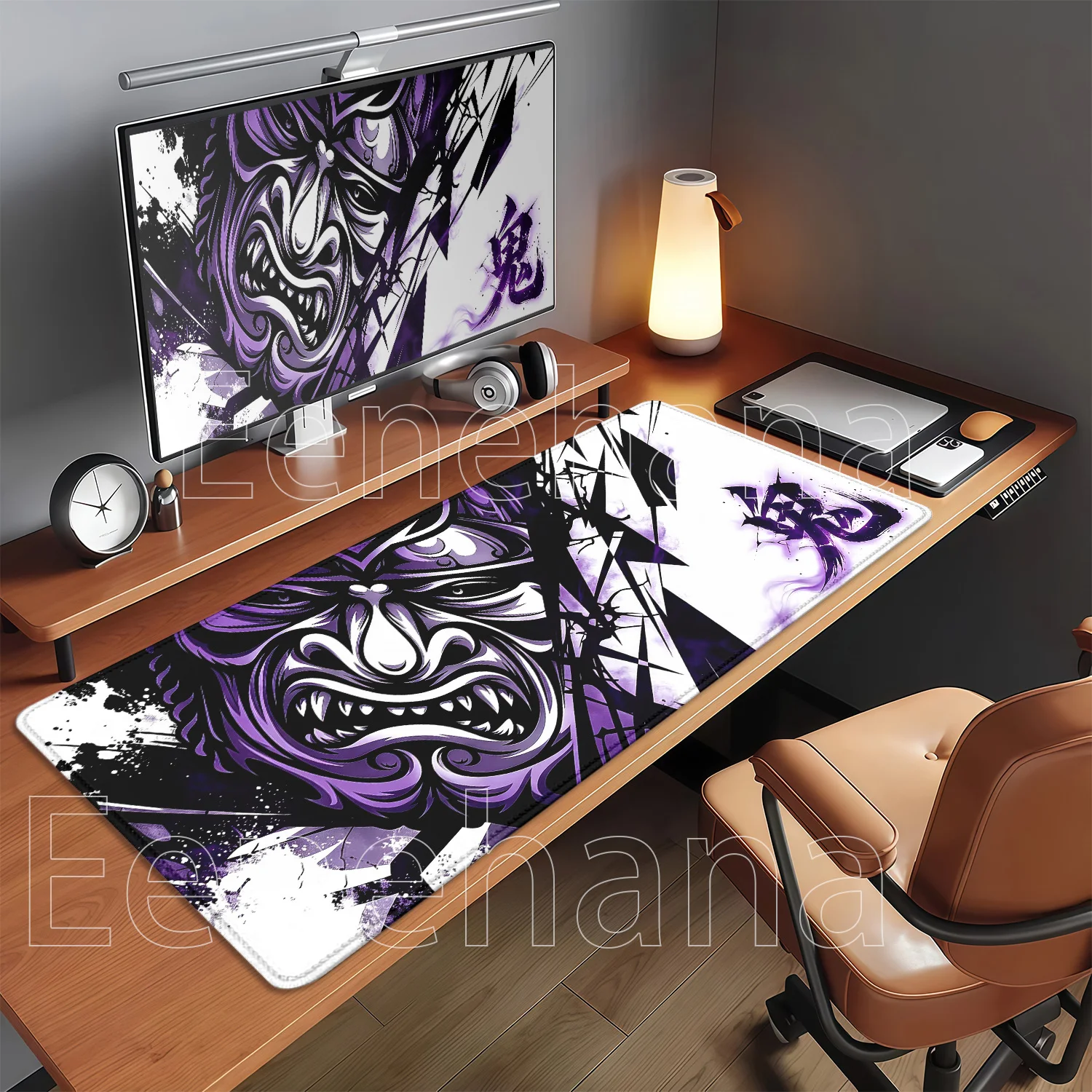 Anime Ghost Face Cartoon Non-slip Base Mouse Pad HD Printing Samurai Devil Mask Gaming Mousepad Office Overlock Esports Desk Mat