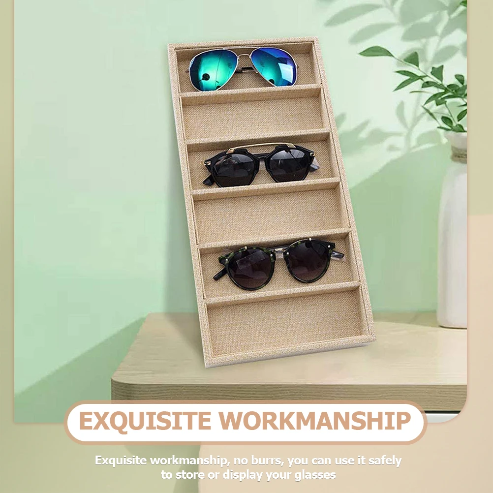 

Glasses Display Box Eyeglass Sunglasses Organizer Case Holder Storage Compartment Premium Material Sturdy Durable Portable
