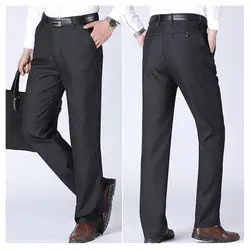 Formal Casual Trousers Ankle Length Work Pants 3D Cutting Full Length Casual Male Straight Leg Pants  Workwear