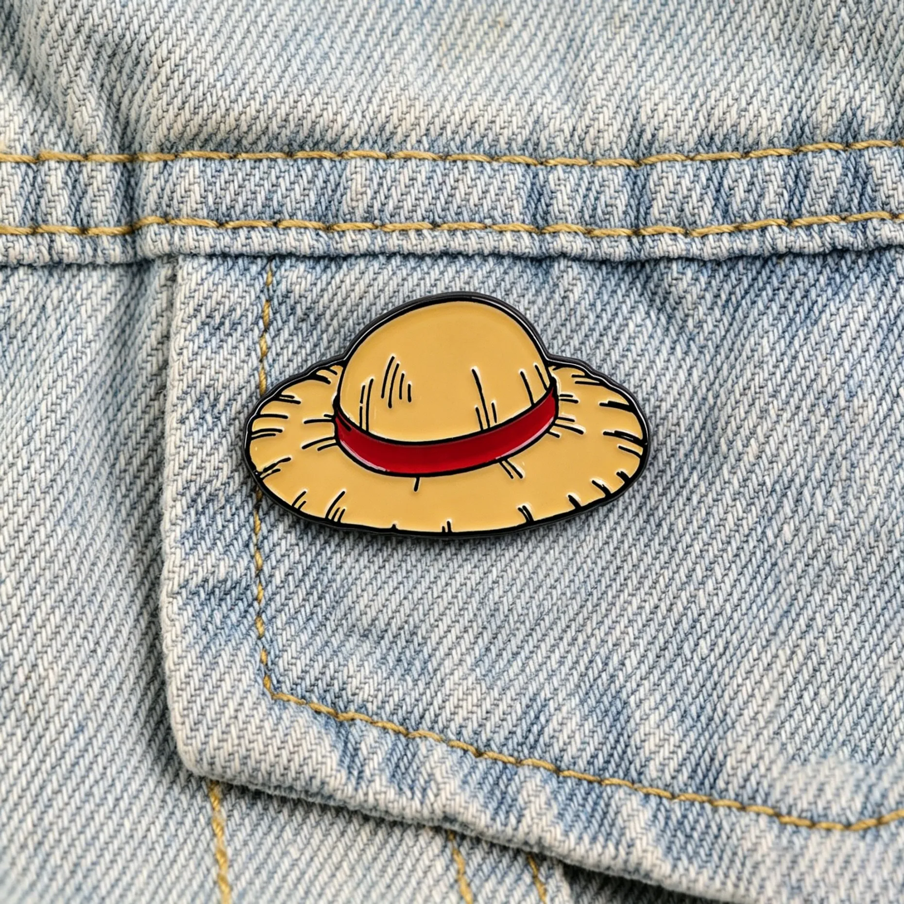 Hat Enamel Pin Anime Lapel Brooch Badge for Denim Jacket Backpack Cute Manga Jewelry Gift for Fans Accessories Decoration