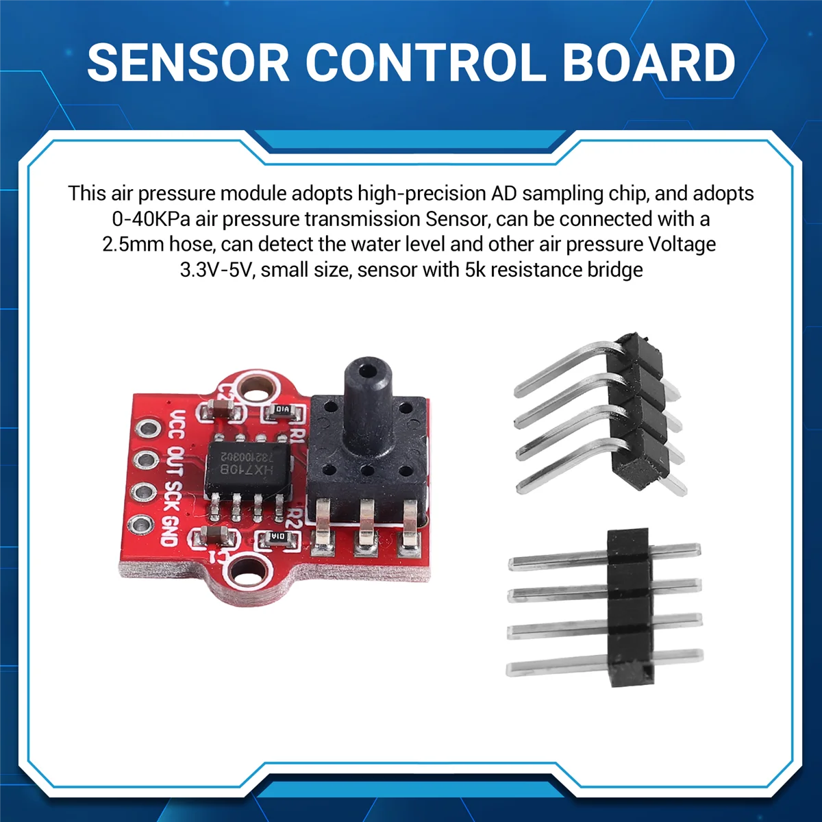 A49T 0-40Kpa Air Pressure Sensor Module Water Level and LIquid Level Sensor Controller Board