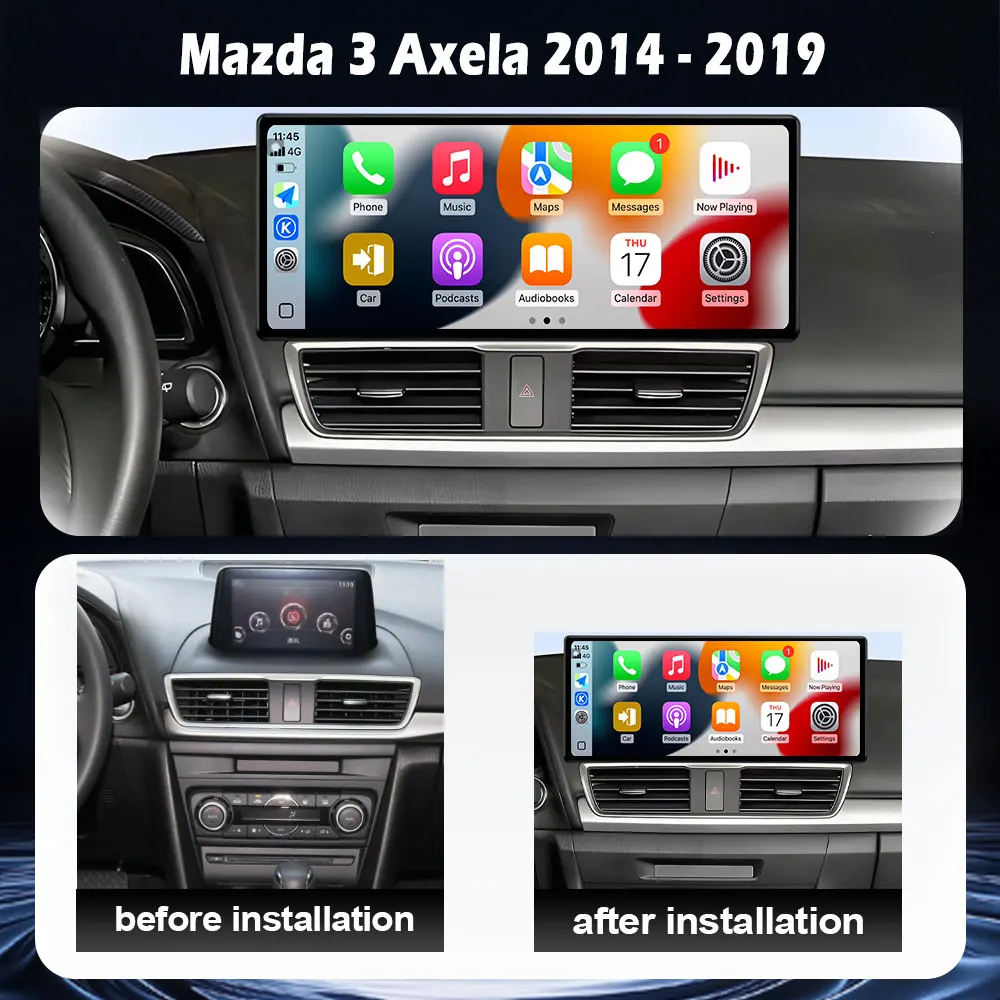 Android 16 Car Radio For Mazda 3 Axela 2014-2019 GPS Navigation Auto Wireless CarPlay Lntelligent Multimedia Touch Screen