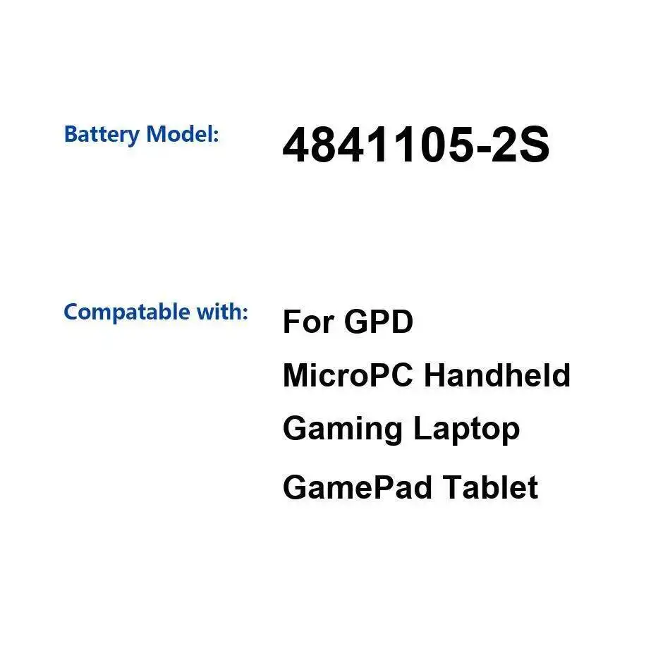 

Аккумулятор для планшета 3100 мАч для портативного игрового ноутбука Gpd Micropc, геймпада, замена премиум-класса, долговечный 4841105-2S
