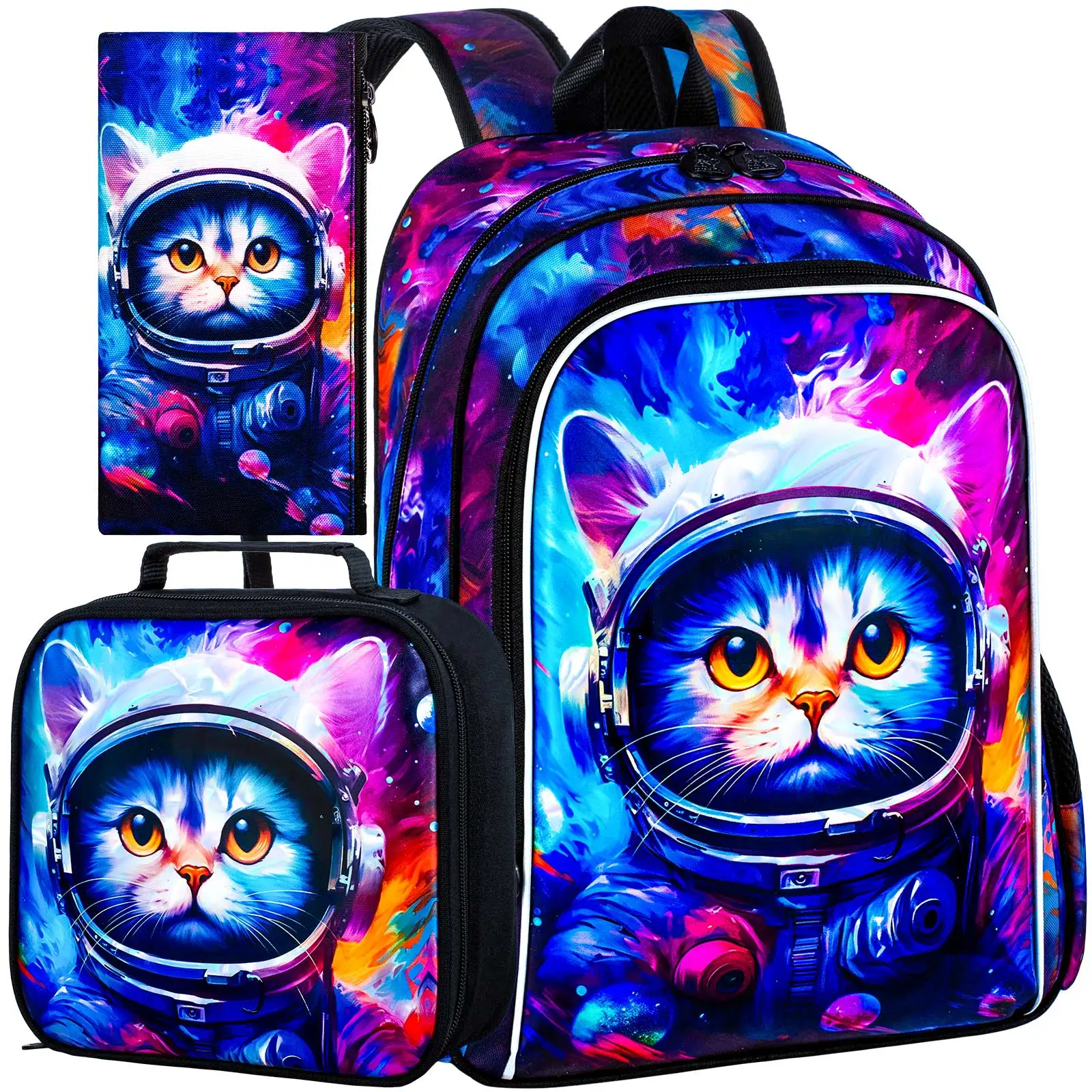 

3PCS Backpack for Boys, 16" Kids Bookbag with Lunch Box, Elementary Preschool Toddler School Bag