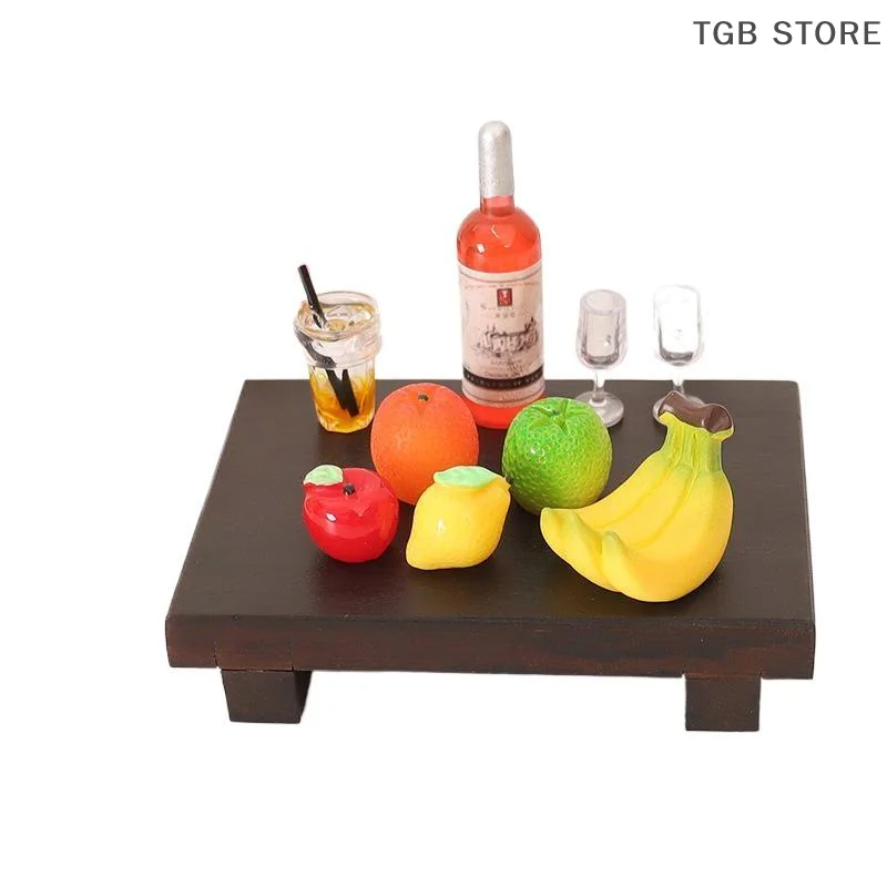 6 Pçs/set Simulação Prato de Frutas Transparente Banana Laranja Uva Modelo
