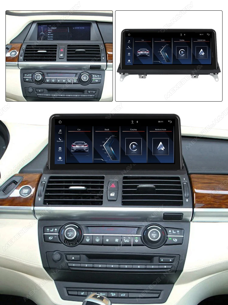 MEKEDE EU-Lager 10,25 Zoll Linux-System Autoradio für BMW X5 E70 X6 E71 2007-2014 CCC CIC WIFI BT Wireless CarPlay Android Auto GPS-Navigation QLED Touchscreen-Haupteinheit unterstützt