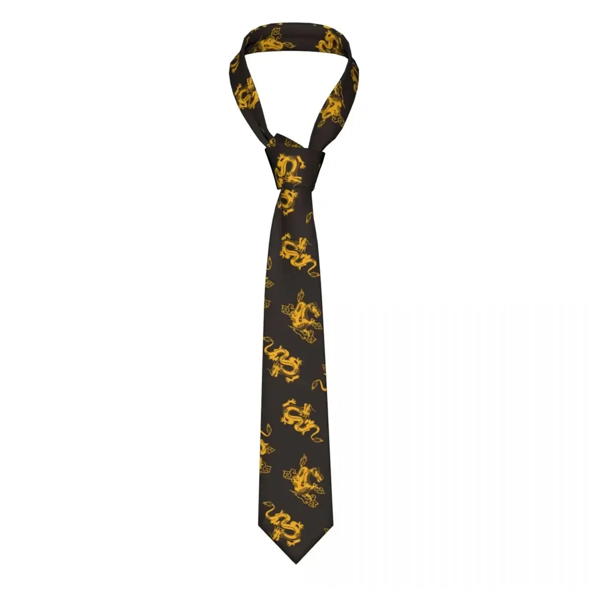 

Mens Tie Slim Skinny Dragon Print Necktie Fashion Free Style Men Party Wedding