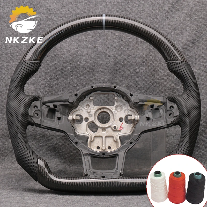 

The Steering Wheel For The Golf 7.5 Gti Gtd Gte R 2013-2020 Polo Gti Tiguan Passat Is Made Of Carbon Fiber Perforated Material