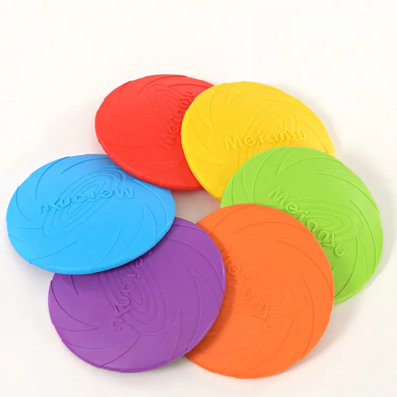 ألعاب الكلاب سيليكون الطائر القرص موضة متعدد الألوان مقاومة مضغ اللعب جرو لعبة في الهواء الطلق التدريب اللوازم التفاعلية - 6