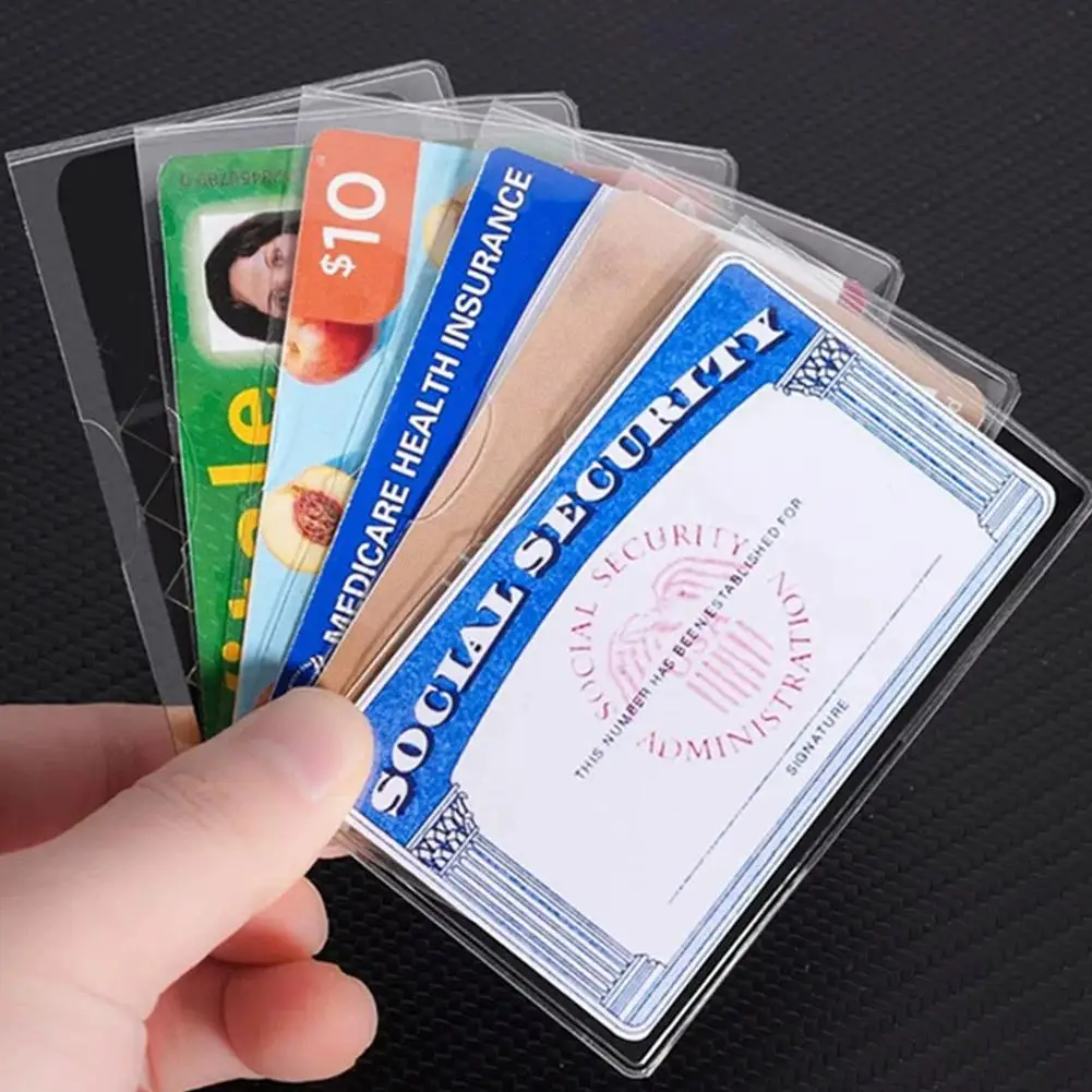 حافظة حامل بطاقات PVC شفافة لبطاقة الائتمان وبطاقة الائتمان وبطاقة الحافلة الطبية G6Q2