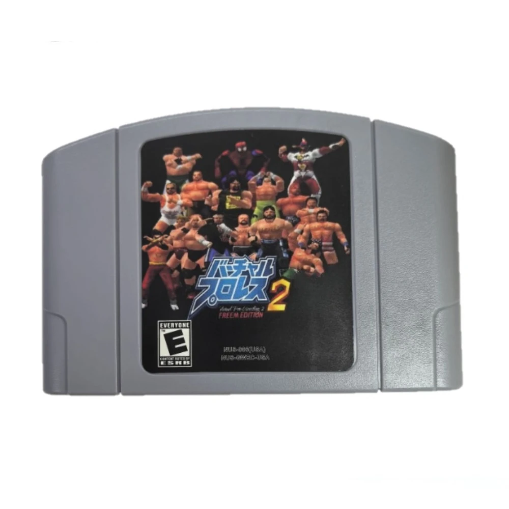 

Игровая кассета N64, американская версия, Versji Virtual Pro Wrestling 2 Freem Edition, 64-битная английская игровая кассета, коллекция хобби