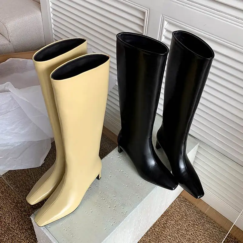 Krazing Pot Cow Split Leather High Heels Modern Stretch Boots Casual Winter Fall Elegant Classics Brand Women Thigh High Boots