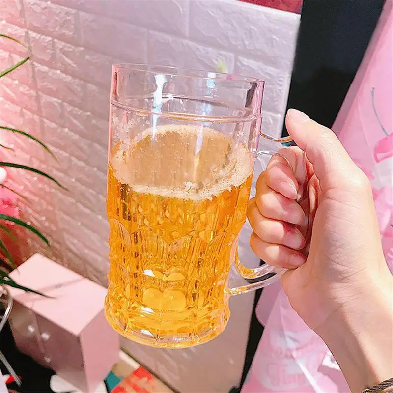 

Креативный двойной пивной стакан, летняя поддельная утолщенная чашка для пива с рукояткой, прозрачные пивные кружки, дразнящие принадлежности