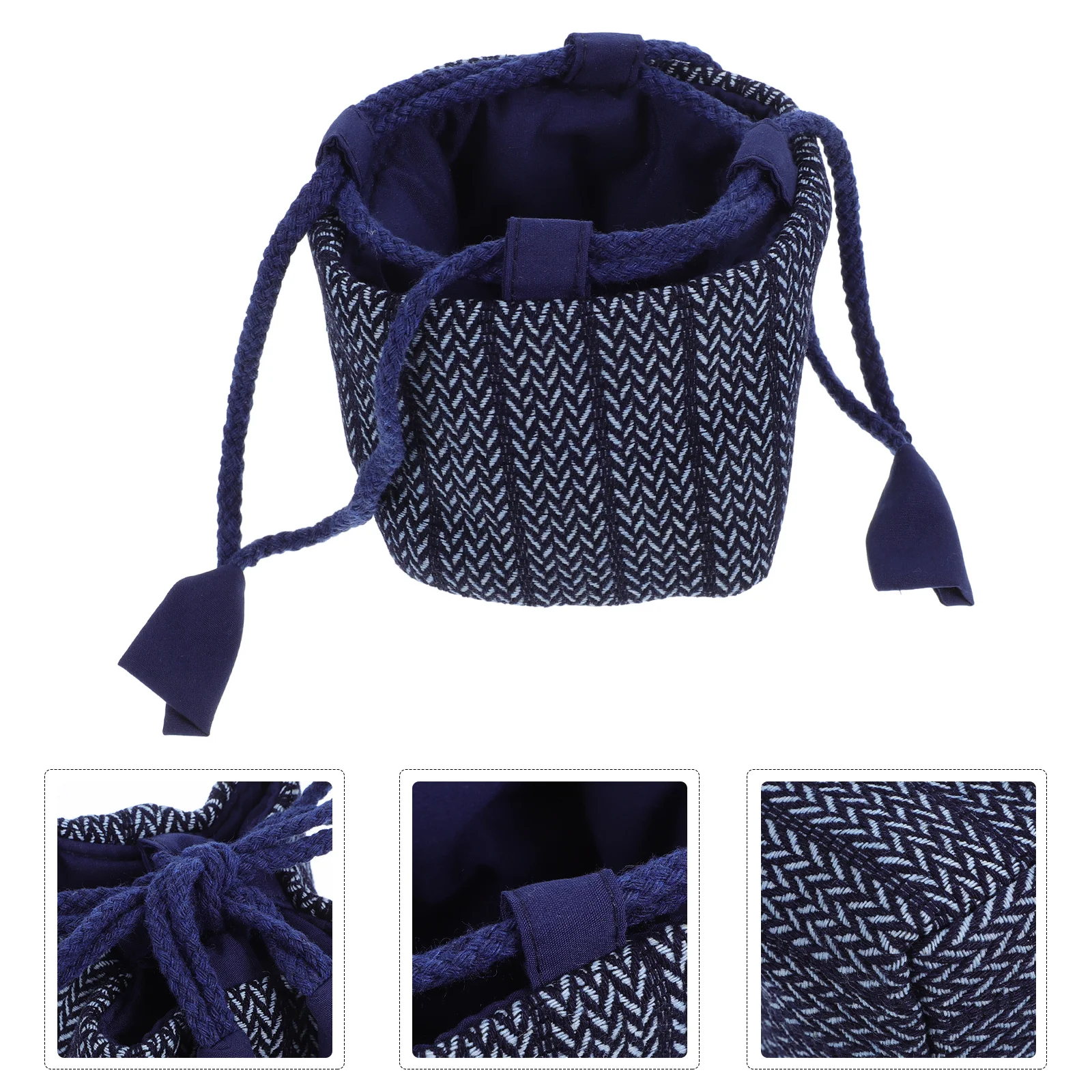 

Portable Denim Storage Bag for Tea Set Organizer with Thickened Fabric Large Capacity Medium Size for Travel Outdoor Office Use