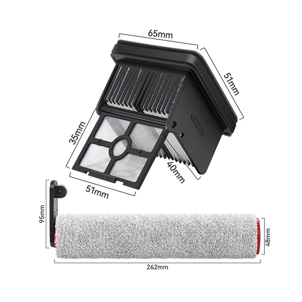 For Dreame H12 Pro/H12 Plus/H13 Pro Roller Brush Hepa Filter Soft Roller Brush HEPA Filters